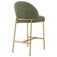 thumbnail image 6 of Spruce & Spring Modern Counter Bar Stool with Metal Arc Backrest and Upholstered Seat Set of 2, Green with Bronze Legs, 6 of 10
