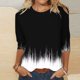 thumbnail image 3 of Camisetas Casuales de las Mujeres de Moda Impresa 3/4 Mangas Blusa Cuello Redondo para el Hogar Y Diario, 3 of 4