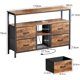 thumbnail image 3 of Zocalo Mueble para TV con 4 Cajones y Luces LED, Centro de Entretenimiento con 2 Enchufes y 2 Puertos USB, Estantes de Almacenamiento, Estilo Rústico Industrial, Marrón, 3 of 10