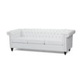 thumbnail image 5 of GDF Studio Zyiere Tufted Chesterfield Faux Leather 3 Seater Sofa, White and Dark Brown, 5 of 11
