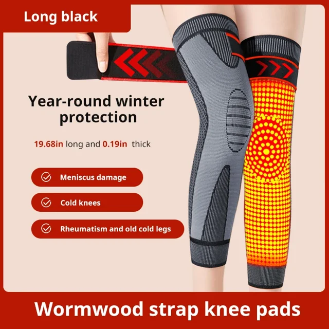 Self-Heating Knee Pads 1 Pair Compression Knee Brace Support Long Compression Warm Sleeve for Arthritis Joint Pain Injury