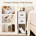 thumbnail image 4 of BERRY NEST Narrow Nightstand Set of 2, Modern White Bedside Table with Drawers & Open Shelf, Modern End Table for Bedroom Small Spaces, Apartments, Renters, 4 of 9