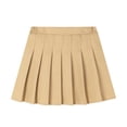 thumbnail image 3 of HILEELANG Little Girl School Uniform Pleated Scooter Skirt With Under Shorts Khaki Pull On Elastic Waist Skirt 4-5 Years, 3 of 8