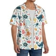 thumbnail image 4 of Honeii 's Sea Life 1 for men's short-sleeved button-up collared shirt featuring a pocket, perfect for beach vacations, and travel adventures., 4 of 5