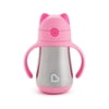 Munchkin® Cool Cat™ Stainless Steel Toddler Straw Sippy Cup, 8 oz, Pink, Unisex