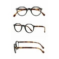 thumbnail image 4 of 3 Pairs Round Reading Glasses Vintage Blue Light Blocking Mens Womens Readers, 4 of 5