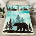 thumbnail image 2 of Feelyou Jungle Wildlife Bear Full Size Sheets, Rustic Tree Plaid Bed Sheets, Farmhouse Animal Sheet Sets, Luxury Bedroom Decor, 4-Piece, 2 of 7