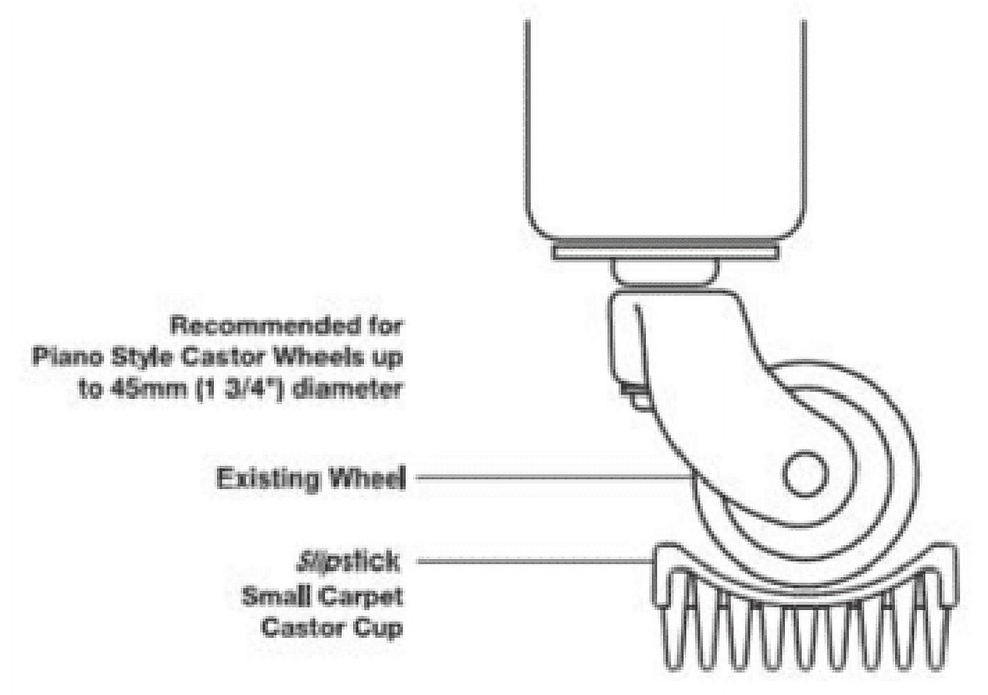 Slipstick Plastic Carpet Castor Cups, 1 3/4", Non Slip Backing