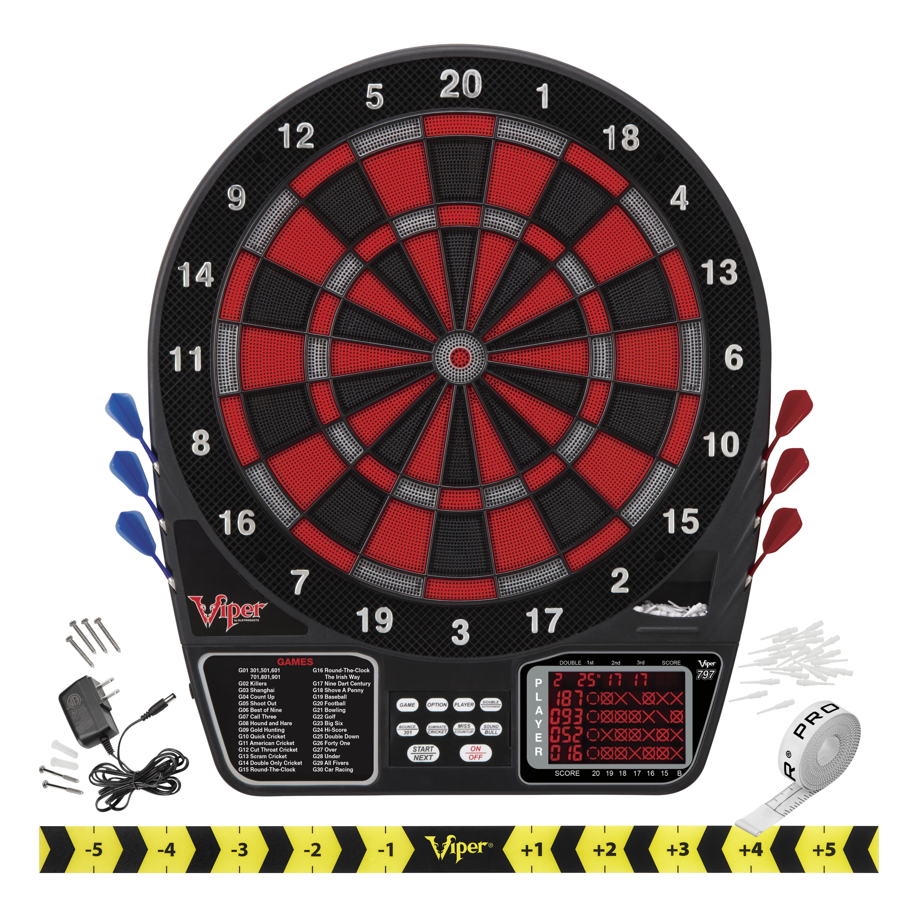 Viper Metropolitan Cinnamon Soft Tip Dartboard Cabinet and Viper 797 Electronic Dartboard