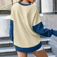 thumbnail image 6 of GigrtiJin Womens Color Block Sweatshirt with Thumb Hole Fall Long Sleeve Crew Neck Oversized Pullover Tops, 6 of 8