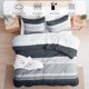 thumbnail image 4 of PHF Twin Comforter Set - 2 Piezas Suave Ropa de Cama de rayas Juegos de edredón, carbón de leña, 4 of 7