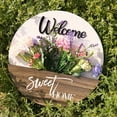 thumbnail image 2 of SLYNSHome Spring Round Sign for Front Door,Welcome Sign Artificial Flower Wreath Spring Summer Door Wooden Faux Flower Vases for Wall Window Wedding Party Indoor Outdoor Decor, 2 of 8