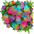 thumbnail image 3 of Rainbow Faux Crystal Stones with Vibrant Red, Yellow, and Blue Gradient, Set of 10, Multicolor, for Fairy Garden and Terrarium Decor, Decorations, 3 of 3