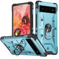 thumbnail image 1 of ELEHOLD for Google Pixel 7 Pro Armor Case, Military Grade Hard PC Magnetic Built-in Car Mount 360° Rotatable Metal Ring Holder Kickstand Shockproof Multi-Functional Rugged Case, Lightblue, 1 of 8