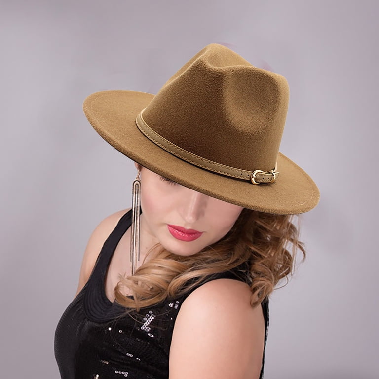 Classic Cowboy Hat with Buckle Belt Adjustable Strap Wide Brim Cowgirl Hat Men Large Wide Brim Cowboy Hats for  main image 3