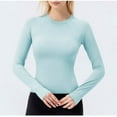 thumbnail image 2 of aidice Workout Tops for Women Yoga Crewneck Long Sleeve Breathable Skinny Stretch Gym Athletic Tops, 2 of 9