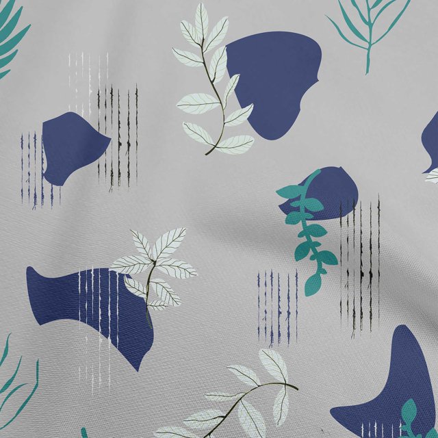 oneOone Cotton Flex Light Gray Fabric Abstracts Sewing Material Print Fabric By The Yard 40 Inch Wide
