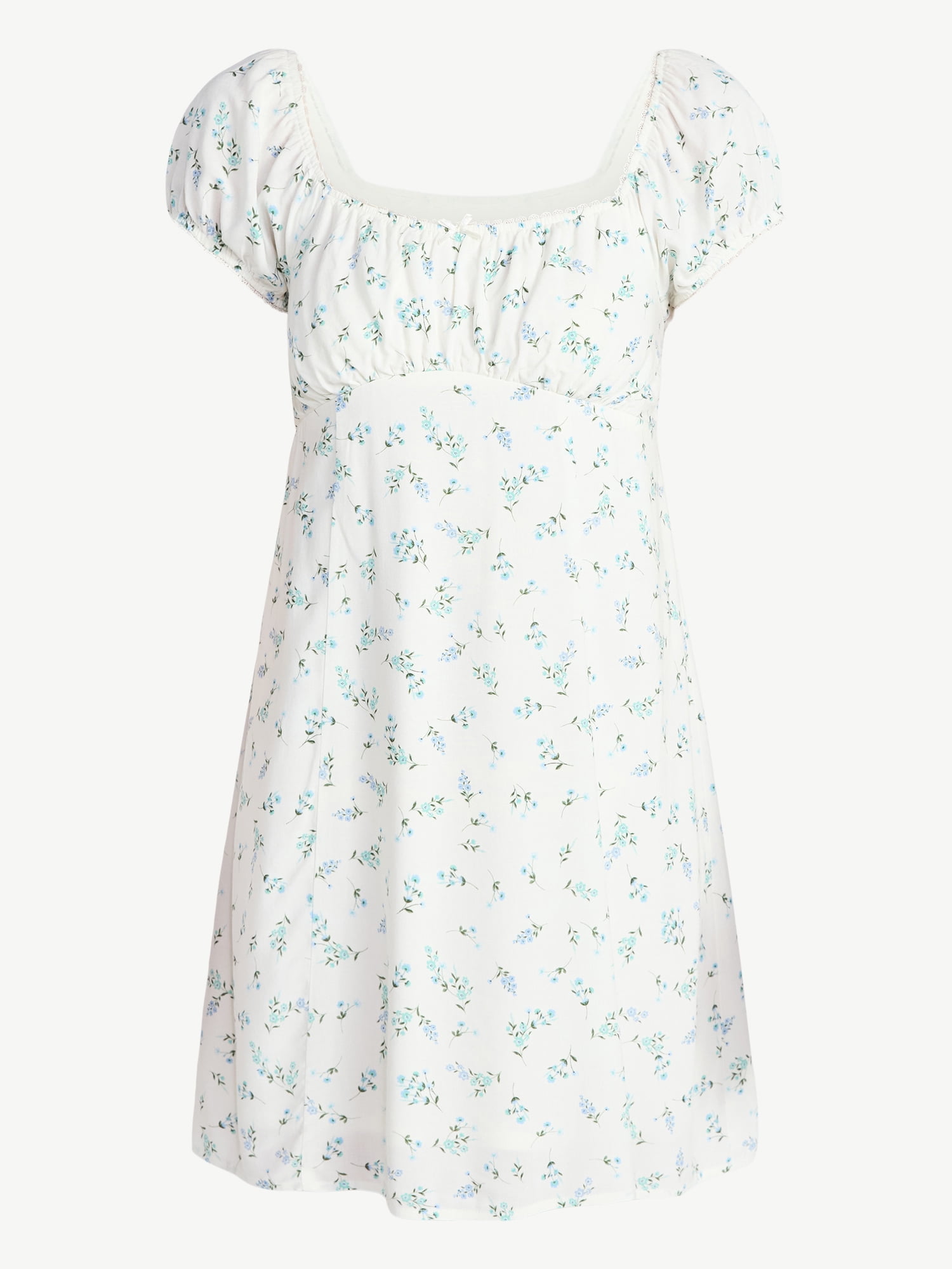 No Boundaries Fit and Flare Dress with Puff Sleeves, Women's XXS-XXL