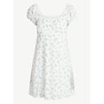 thumbnail image 5 of No Boundaries Fit and Flare Dress with Puff Sleeves, Women's XXS-XXL, 5 of 5