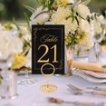 thumbnail image 2 of Table Number Place Card Holder - with Table Numbers Holders x Double Sided Gold Printed Design Photo Picture Holders for Centerpieces Wedding Party Birthday (Gold), 2 of 7