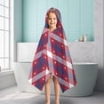 thumbnail image 6 of Red and Blue Star Argyle Pattern Hooded Bath Towel，50"x30" for Ages 3 To 12 Kids, Quick Dry Lightweight Soft Microfiber Hood Beach Towel Cover Up for Kids, 6 of 7