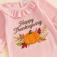 thumbnail image 6 of Cjfdfy Newborn Baby Girl Thanksgiving Outfit Happy Thanksgiving Pumpkin Embroidery Long Sleeve Ribbed Romper And Headband Infant Cute My First Thanksgiving Fall Winter Clothes 0-9M, 6 of 9