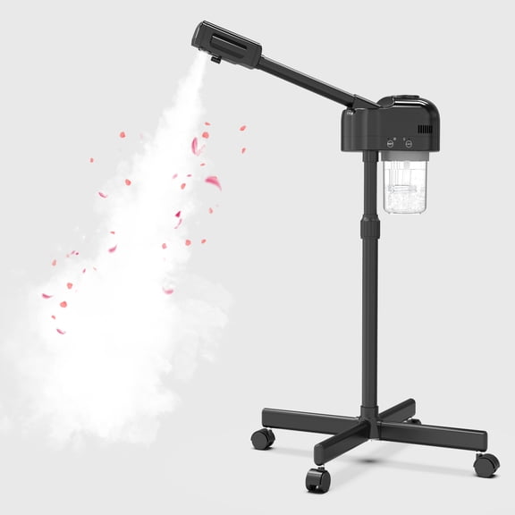 TASALON Professional Facial Steamer, Hot Mist Spray, Vaporizador Facial Steamer for Esthetician, Height Adjustable, SPA at Home, Black