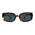 thumbnail image 2 of Womens Mod Rectangle Iconic Fashion Plastic Sunglasses Tortoise Black, 2 of 4