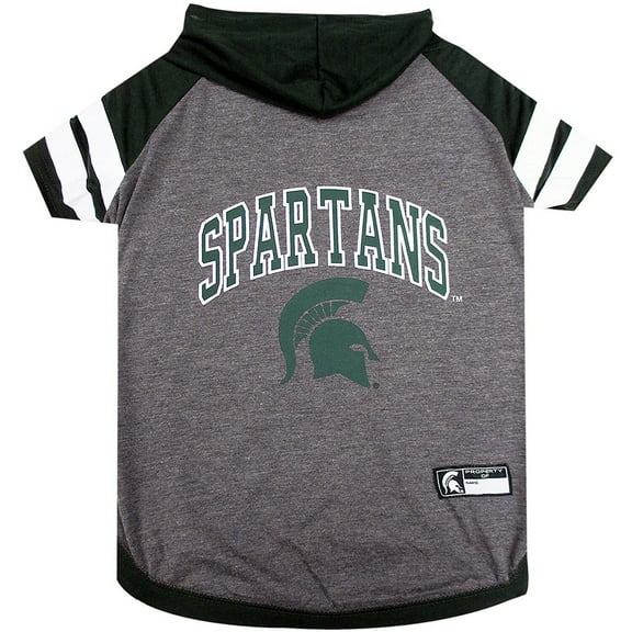 Pets First College Michigan State Spartans Pet Hoodie Tee Shirt, 4 Sizes Available - Medium