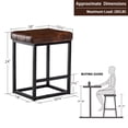 thumbnail image 4 of Duhome Elegant Lifestyle 24" Counter Height Bar Stools Set of 2 with Metal Legs, Backless Counter Stools Faux Leather, Dark Brown, 4 of 9