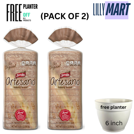 Sara Lee Artesano Original Bread, 20 oz, White Pre-sliced White Bread, Bag (pack of 2)