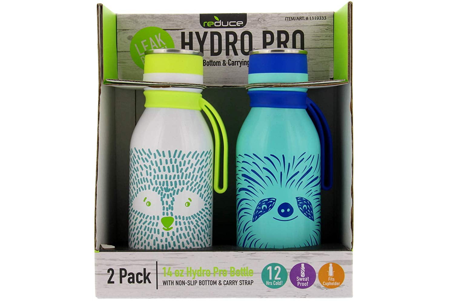 Redue Hydro Pro Stainless Steel Kids Water Bottle, 14oz Bubble Gum