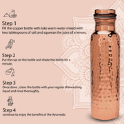 Perilla Home 100% Hammered (1 Litre ) Pure Copper Bottle With Leak Proof Contains Ayurveda Health Benefits For Drinking Water For Men Women Gym Yoga |Travelling | Hiking | Indoor | Outdoor | Office |
