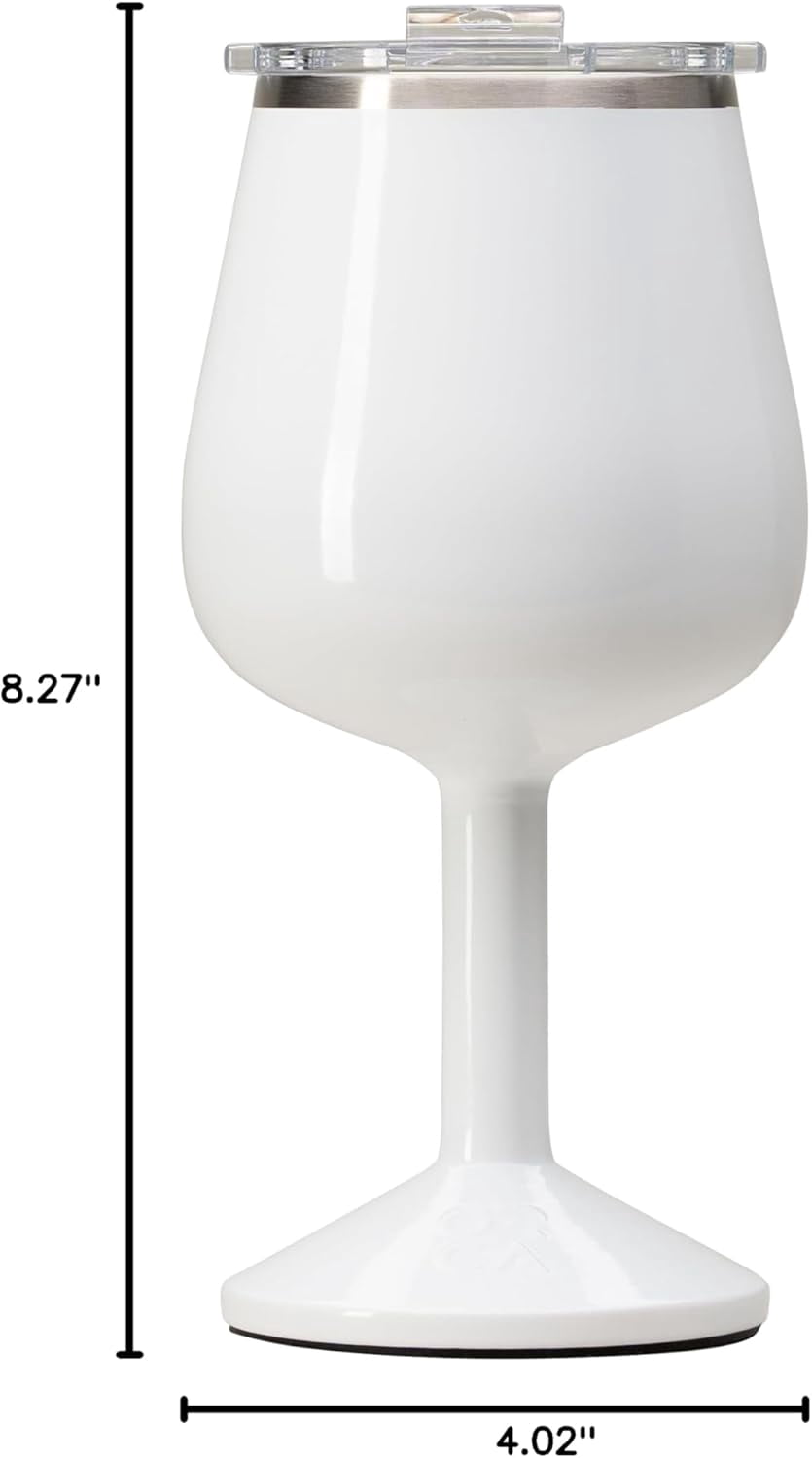 ORCA Vino 15oz | Temperature Insulated Mug, Vacuum Sealed Stainless Steel Wine Glass with Lid, Cup Keeps Drinks Ice Cold or Hot — Pearl