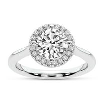 IGI Certified 3 Carat Round Shape Lab Grown Diamond Engagement Ring | 14K White Gold | Harriet Halo Diamond Ring | FG-VS1-VS2 Quality Friendly Diamonds