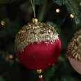thumbnail image 3 of XWSHYW Adornos Colgantes Adorno Navideño con Forma de Farol Dorado y Perlado de Terciopelo para Árbol de Navidad, 3 of 6