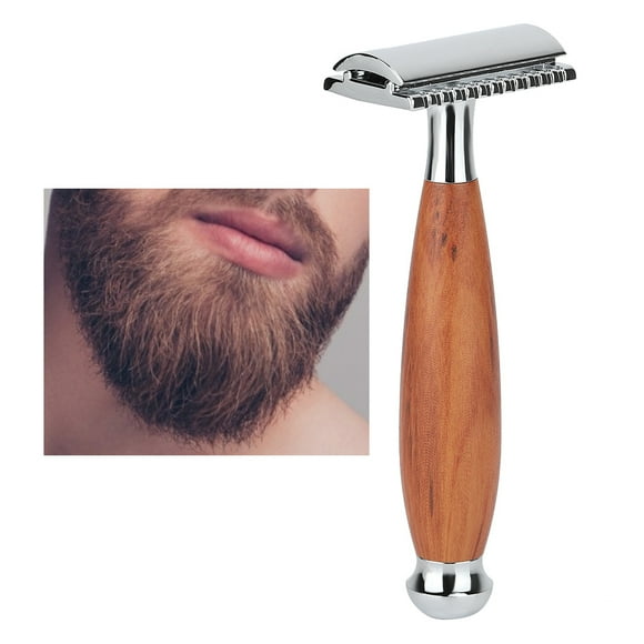 Loewten Wood Handle , Double Blade Manual Shaver, For Men Home