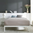 Mainstays Wood Slat White Metal Platform Bed Frame, King
