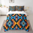 thumbnail image 2 of Geometric Aztec Bed in a Bag King Size Comforter Set 7 Pieces, Tribe Arrow Western Bedding Sets Exotic Style Teal Orange Geometry Sheet Set with Comforter, 2 of 5