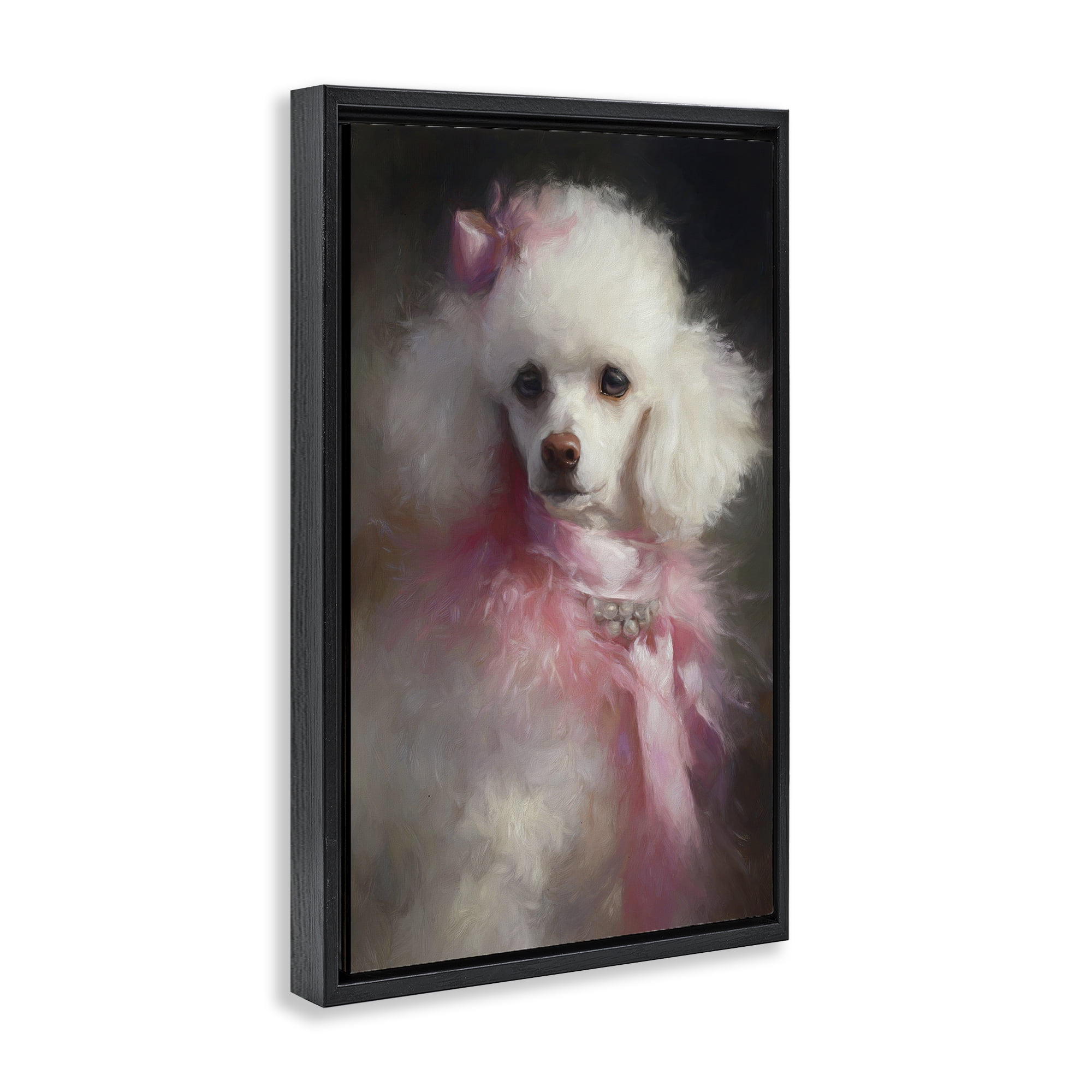 Stupell Industries Just A Girl Who Loves Pink Black Framed Floater Canvas Wall Art, design by Tina LeCour