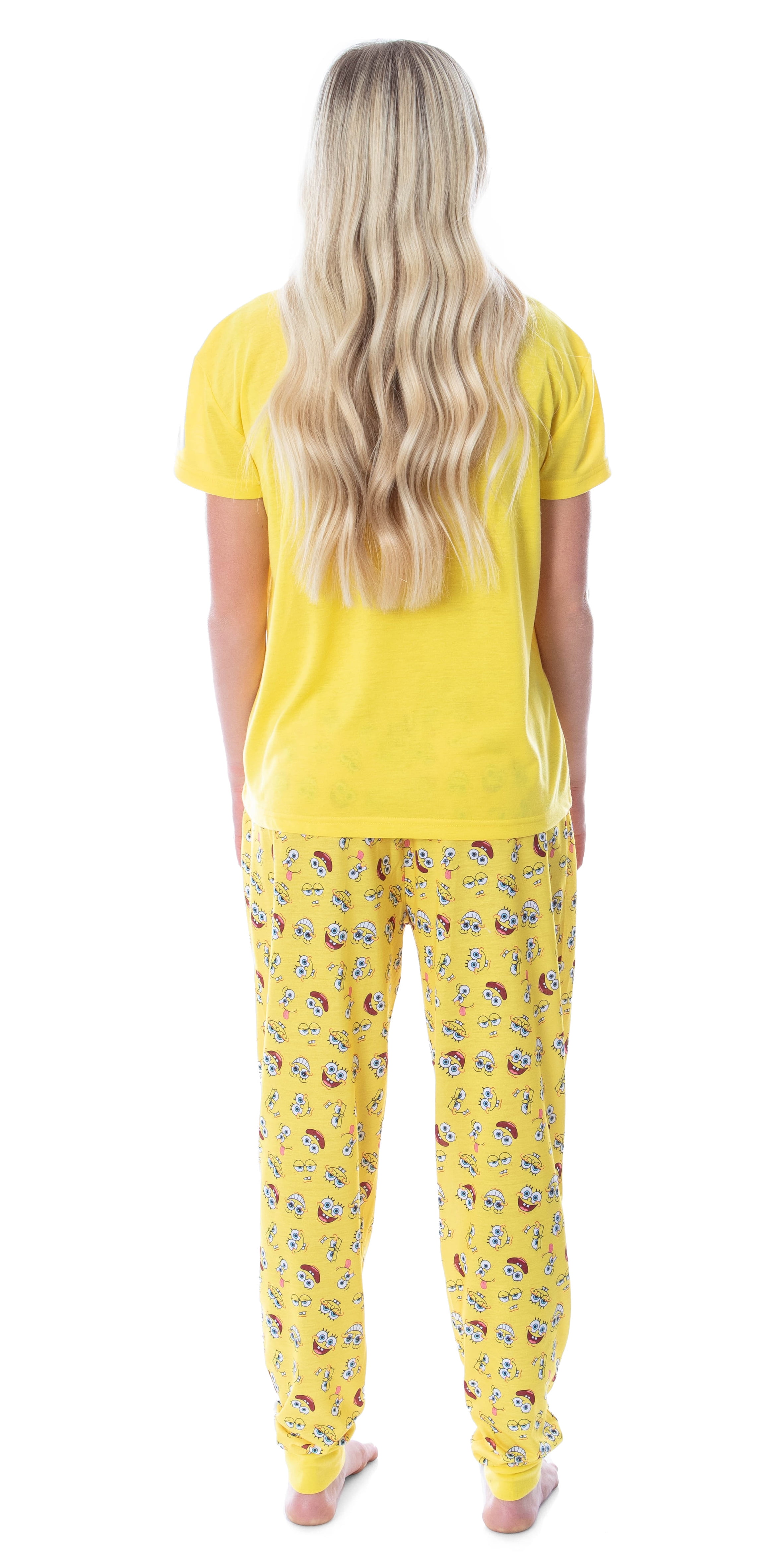 Nickelodeon SpongeBob SquarePants Womens Faces 2 Piece Jogger Adult Pajama Set