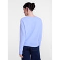 thumbnail image 4 of Scenario Women's Waffle Knit Crewneck Tee with Long Sleeves, Sizes XS-XXXL, 4 of 6