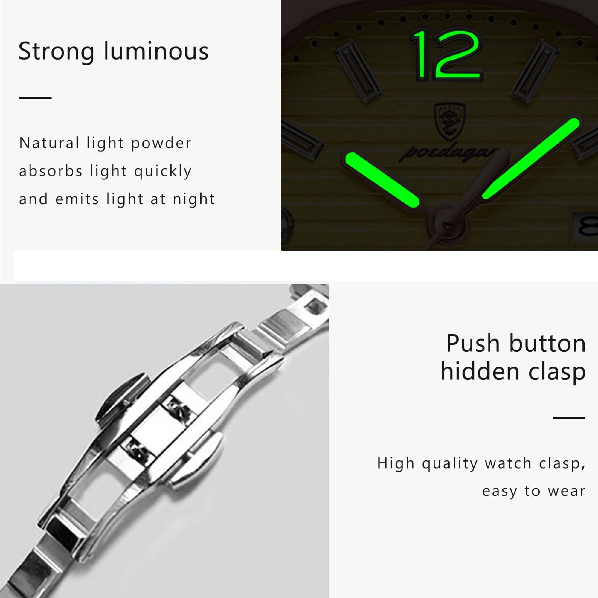 Poedagar Watch for Woman Square Ladies Quartz Watches Luminous Waterproof Women Female Clock