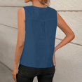 thumbnail image 7 of Duoif Womens Tank Tops V-Neck Business Tank, Cotton Linen Camisole Blouse Going Out Tops for Women Navy L, 7 of 7