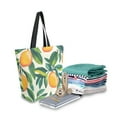 thumbnail image 2 of Large Canvas Bag 13.5x5.1x15 Inch Canvas Bag Shopping Canvas Bag Suitable For Outing Shopping Travel Out Of Large Capacity Storage Lemons and Leaves, 2 of 9