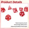 thumbnail image 3 of Ensemble de dés Polyédriques, 7 Pcs dés Acryliques pour Jeux de Table de Rôle RPG Accessoires de Jeu de Table, Motif Perle Rouge, 3 of 6