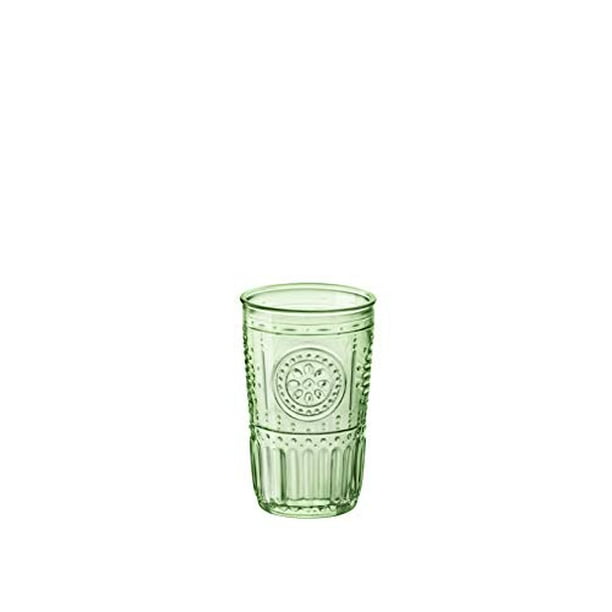Bormioli Rocco 16oz Romantic Cooler Glass, Set of 4, Pastel Green