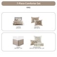 thumbnail image 3 of Regency Heights King Comforter Sets, 7-Piece Tufted Pintuk Bed in a Bag Bed Set, Satin Luxury Taupe Comforter Bedding Set with Decor Pillow, 3 of 6