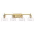 thumbnail image 2 of Dover 4-Light Bathroom Vanity Light in Warm Brass, 2 of 6