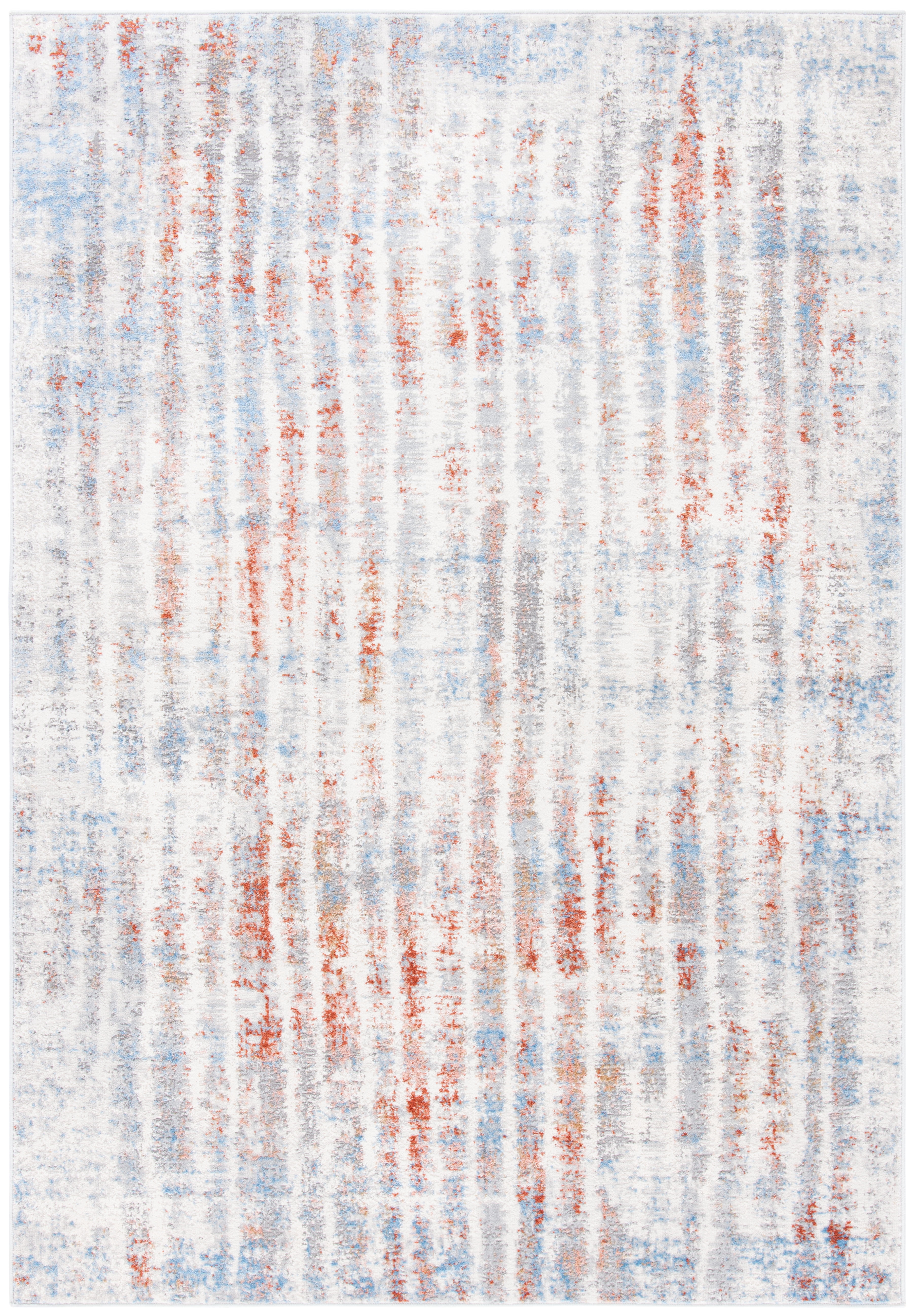 SAFAVIEH Amelia Denny Distressed Area Rug, Gray/Rust, 4'5" x 6'5"